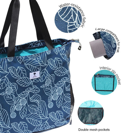 ESVAN Yoga Mat Bag Yoga Tote Carrier Shoulder Bag Carryall Tote for Office,Yoga,Pilates,Travel,Beach and Gym