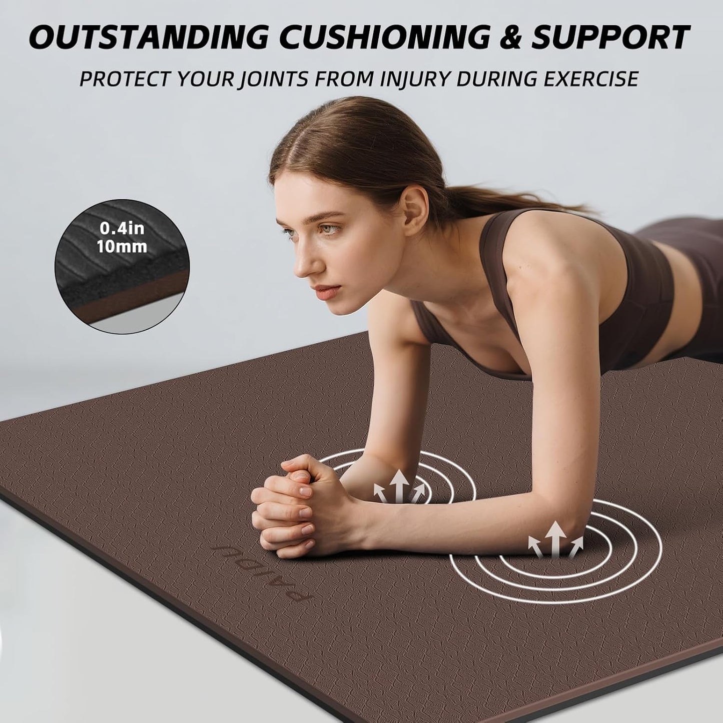 PAIDU Extra Long Wide Yoga Mat 76"x33"x2/5 Inch - Non Slip Thick Exercise Mat for Home Gym, Yoga, Pilates & Workouts
