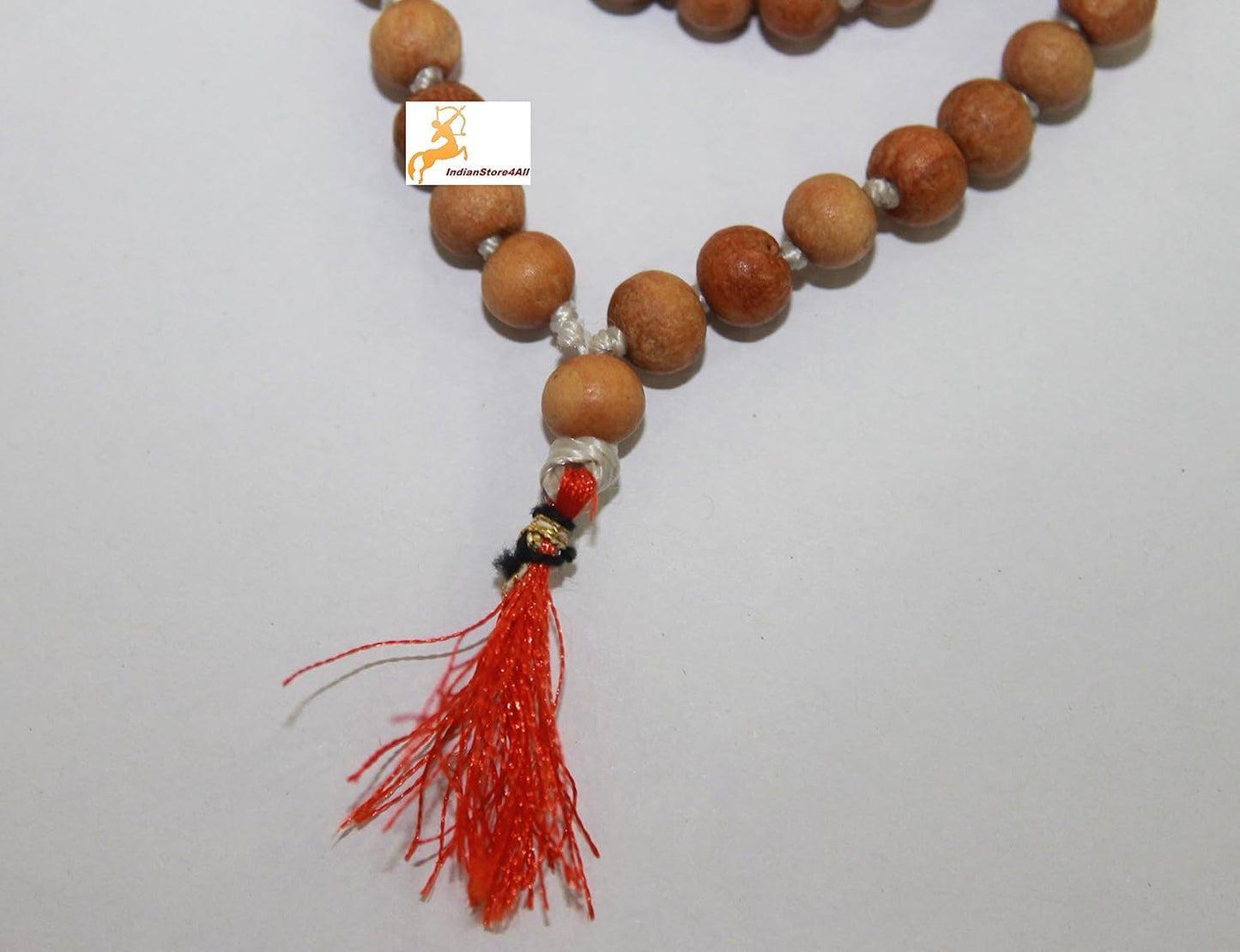 IS4A 8MM TULSI HOLY BASIL PRAYER BEADS JAPA MALA NECKLACE HAND KNOTTED. KARMA (108+1) BEADS. BLESSED & ENERGIZED HINDU TIBETAN BUDDHIST SUBHA ROSARY