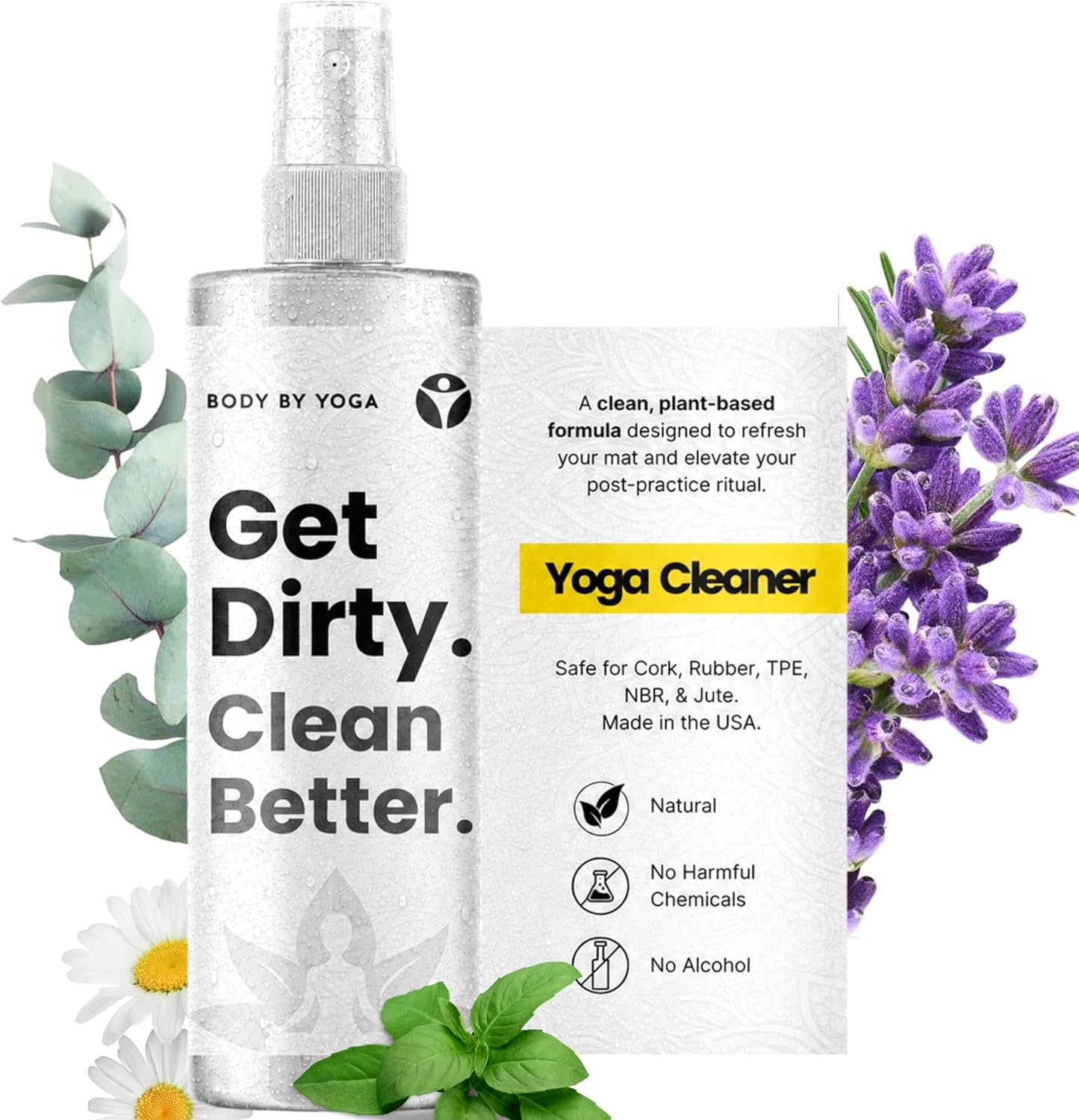 Yoga Mat Cleaner Spray – Spa-Like Scent | Eco-Friendly Formula | Neutralizes Sweat & Odor | Helps Protect Your Mat | 8 oz | Plant-Based, Made in USA | Body By Yoga