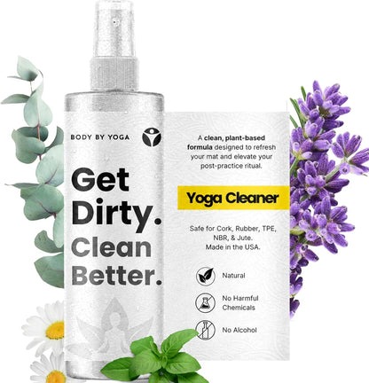 Yoga Mat Cleaner Spray – Spa-Like Scent | Eco-Friendly Formula | Neutralizes Sweat & Odor | Helps Protect Your Mat | 8 oz | Plant-Based, Made in USA | Body By Yoga