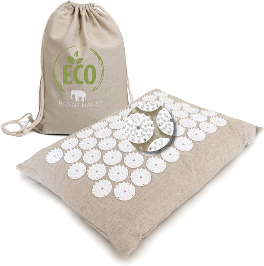 Bed of Nails ECO Pillow Original Acupressure Mat Design with 2142 Precision Nails, 15 x 6 x 4