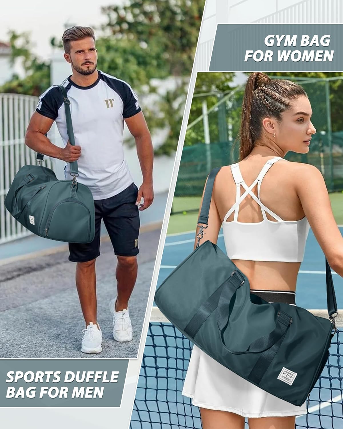 Gym Bag Womens Mens with Shoes Compartment and Wet Pocket Travel Duffel Bag for Women for Plane Sport Gym Tote Bags Swimming Yoga Waterproof Weekend Overnight Carry on Bag Hospital Holdalls - Colors B