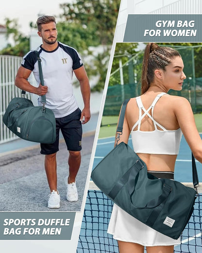 Gym Bag Womens Mens with Shoes Compartment and Wet Pocket Travel Duffel Bag for Women for Plane Sport Gym Tote Bags Swimming Yoga Waterproof Weekend Overnight Carry on Bag Hospital Holdalls - Colors B