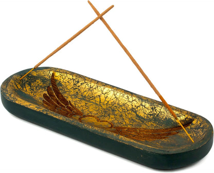 raajsee Wooden Brown Incense Holder -Incense Burner Holder –Ash Catcher - Incense Stick Holder - Meditation & Yoga - Great Gift for Any Occasion Size 11x4 inch