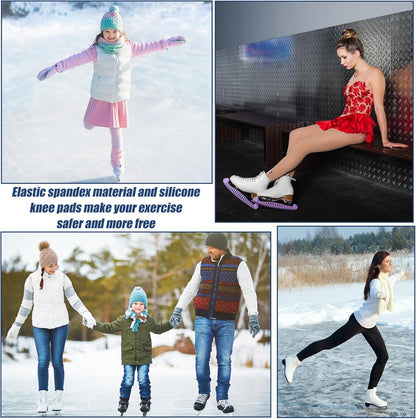 Shappy 2 Pair Figure Ice Skating Knee Pads Gel Dance Knee Pads Cushion and Support Breathable Material for Dancing Skating Women Girl Men