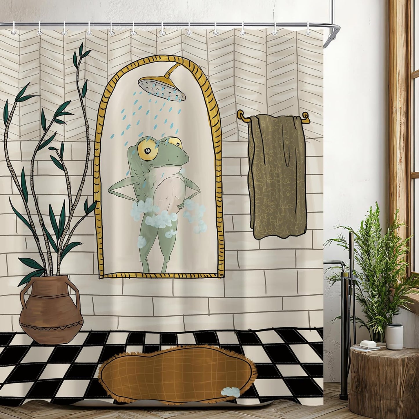 Funny Cute Yoga Sloth Shower Curtain Sets for Bathroom 60Wx72H Fun Animal Inspirational Quotes Shower Curtain Rustic Motivational Bathtub Curtain Wooden Farmhouse Bathroom Decor with 12 Hooks