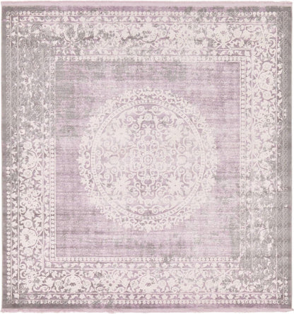 Unique Loom New Classical Collection Area Rug - Olwen (4'Round, Purple/ Gray)