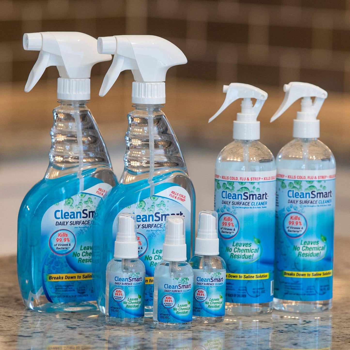 CleanSmart Daily Surface Cleaner and Pet-Safe Disinfectant, Kills 99.9% of Viruses, Bacteria, 23 ounce Bottle (Pack of 2)