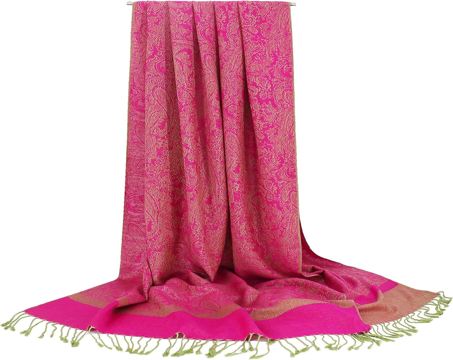 vimate Silky Paisley Pashmina Shawl Scarf-Women's Soft Double-side Jacquard Pashminas Wrap for Evening Dress Travel Shawl