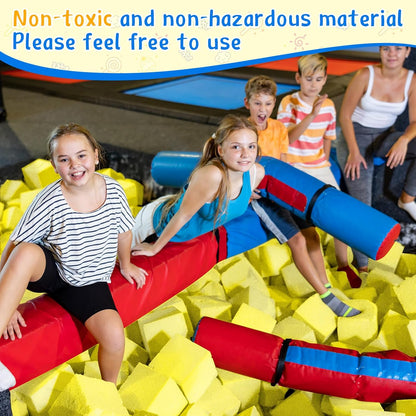 Treela Foam Pit Blocks, Foam Gym Cubes, 4 x 4 x 4 in Protective Trampoline Padding for Gymnastics, Parkour Courses, Trampoline Arenas, BMX