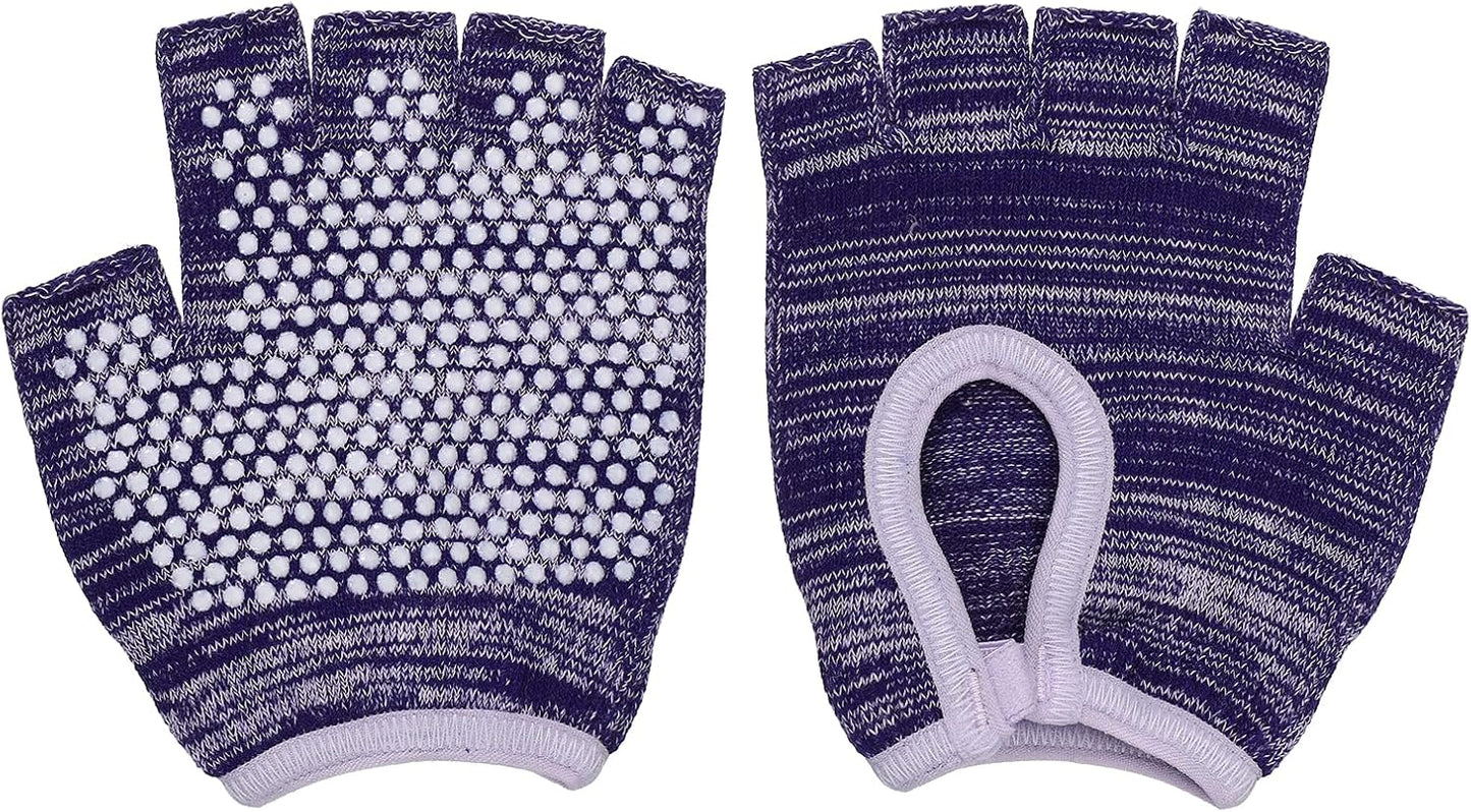 Yoga Gloves, Non Slip Fingerless Pilates Gloves Breathable Exercise Workout Mittens