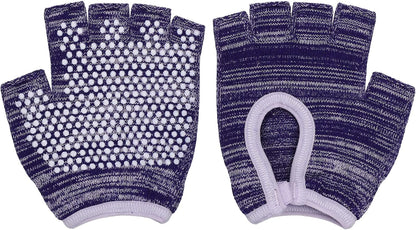 Yoga Gloves, Non Slip Fingerless Pilates Gloves Breathable Exercise Workout Mittens