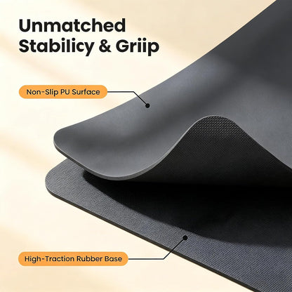 Grip Yoga Mat 5mm Non-Slip PU Natural Rubber Surface, Premium Fitness Mat for Hot Yoga, Pilates, for Women and Men