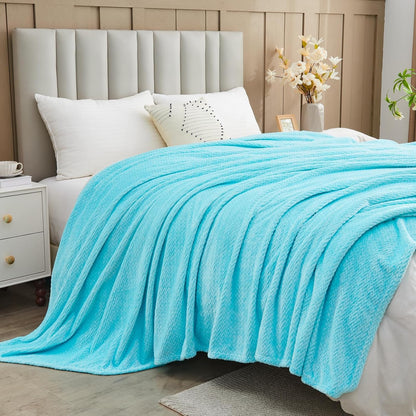 NEWCOSPLAY Super Soft Throw Blanket Light Purple Premium Silky Flannel Fleece Leaves Pattern Lightweight Bed Blanket All Season Use (Light Purple, Throw(50"x60")) - Colors A