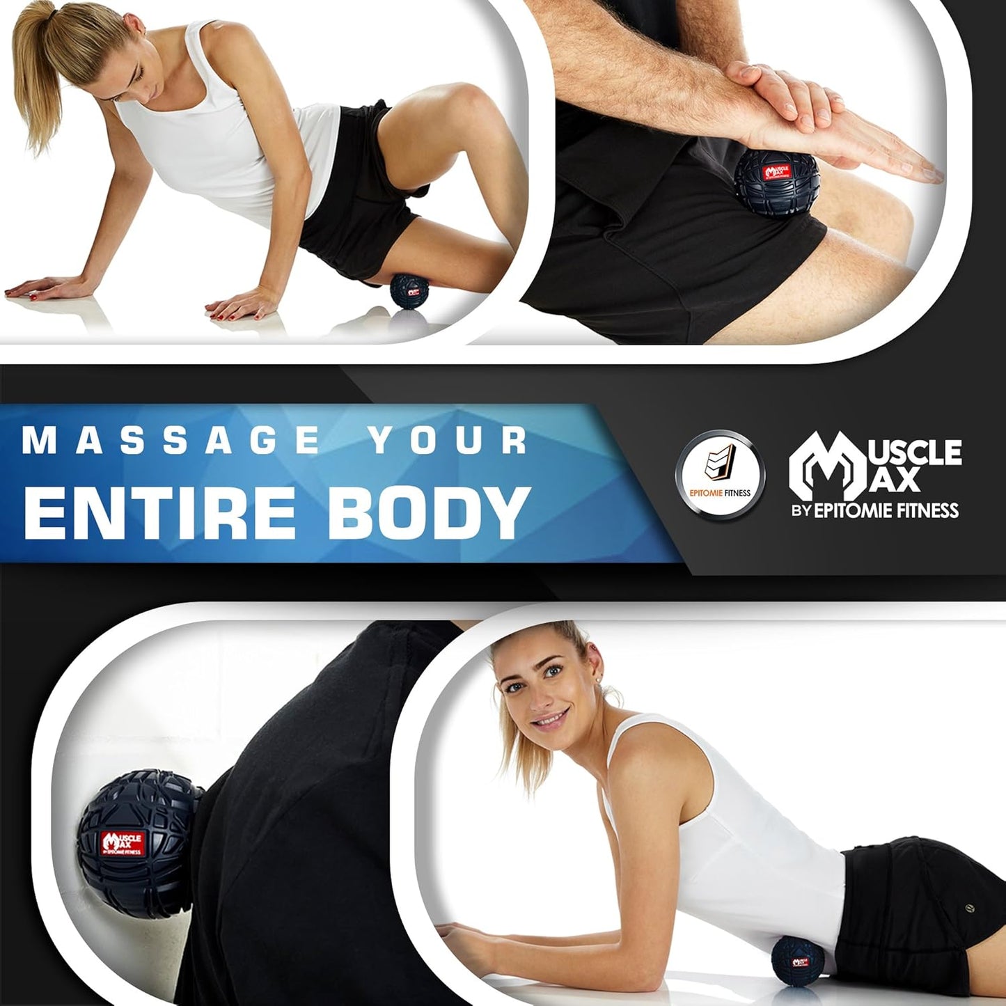 Muscle Max Massage Ball - Therapy Ball for Trigger Point Massage - Deep Tissue Massager for Myofascial Release - Mobility Ball for Exercise & Recovery