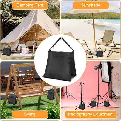 8 Packs Weighted Sand Bags, Heavy Duty Sandbags Weight Bags, Tripod Weight Sandbags for Canopy Tent, Umbrella Base, Backdrop Stand, Photo Tripod, Picnic Table,Fishing Chair (Black)