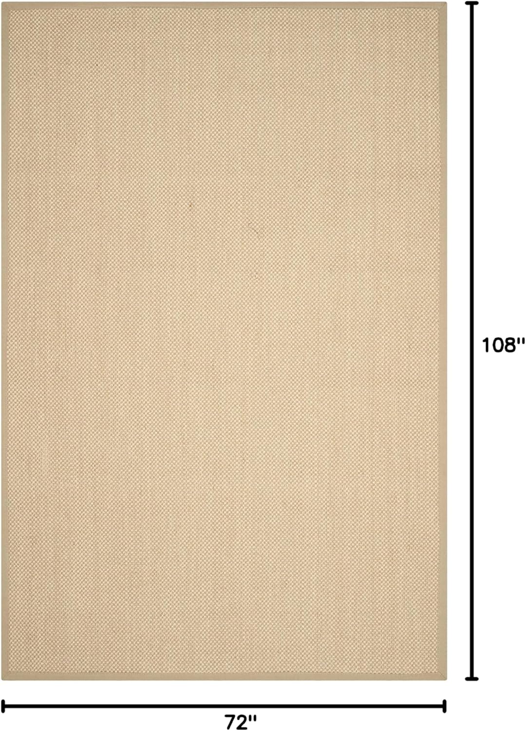 SAFAVIEH Area Rug 11x15 - Natural Fiber Collection - Large - Maize & Linen Color, Sisal, Woven Design with Border (NF141B) - Colors B