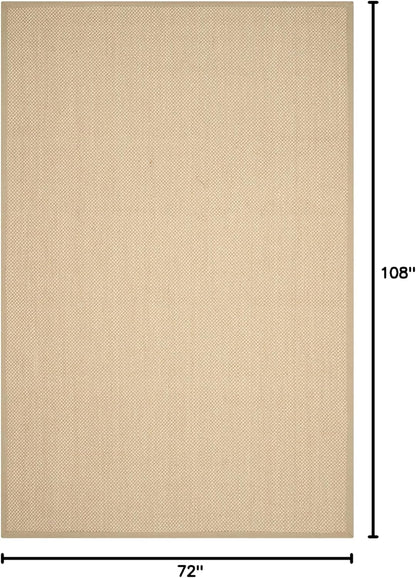 SAFAVIEH Area Rug 11x15 - Natural Fiber Collection - Large - Maize & Linen Color, Sisal, Woven Design with Border (NF141B) - Colors B