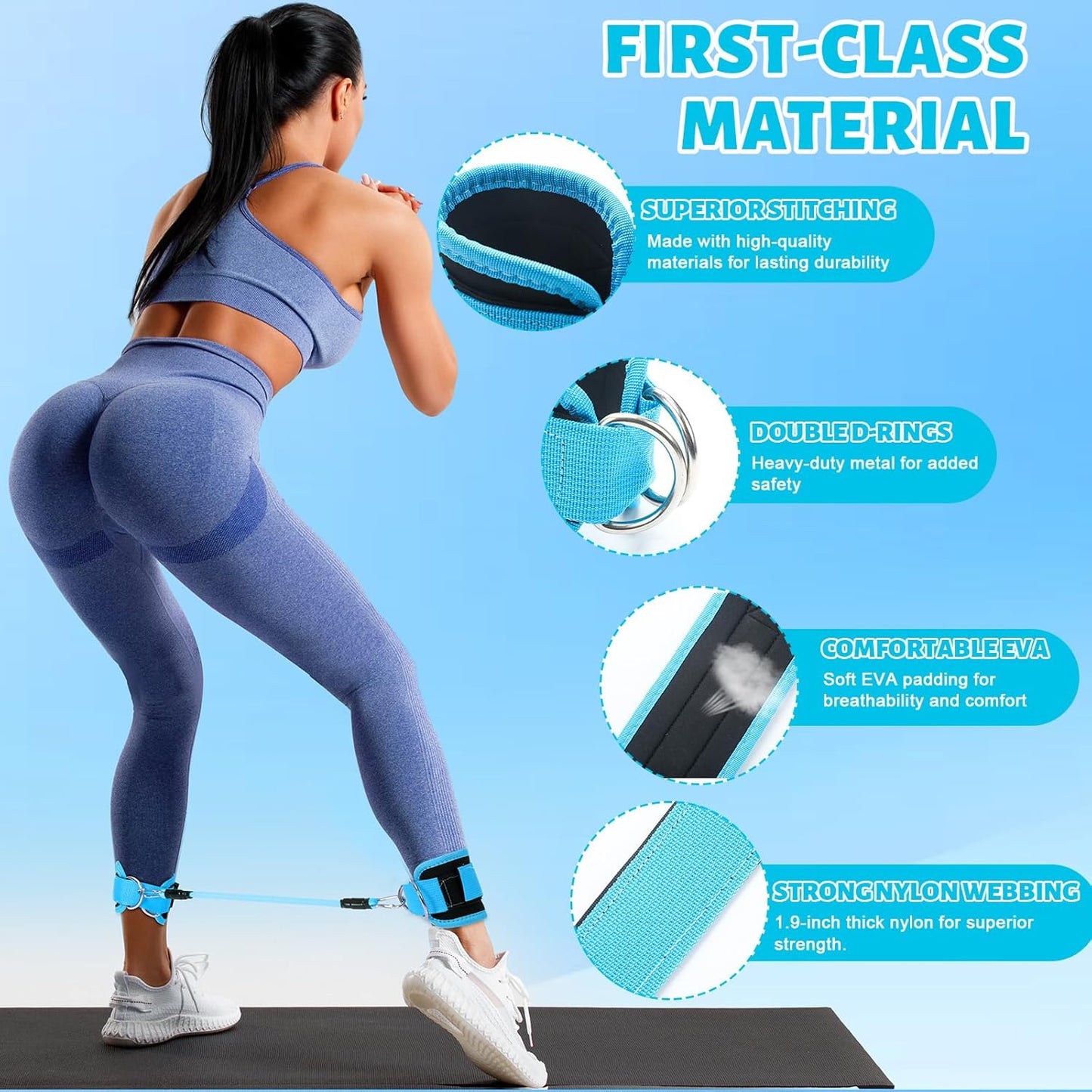 RoundFunny Pilates Ring Circle Set 18 Pcs Exercise Equipment Accessories for Women Workouts Pilates Ball Stretching Strap Magic Circle Yoga Ring Gym Back Bag Resistance Band Anti Slip Socks