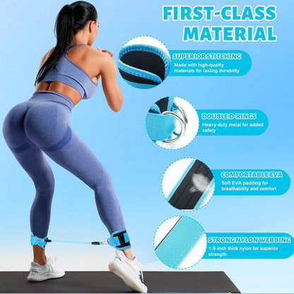 RoundFunny Pilates Ring Circle Set 18 Pcs Exercise Equipment Accessories for Women Workouts Pilates Ball Stretching Strap Magic Circle Yoga Ring Gym Back Bag Resistance Band Anti Slip Socks