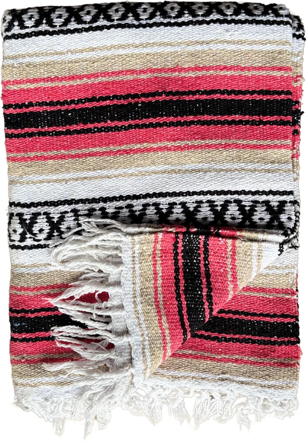 Del Mex Classic Mexican Blanket, Large Authentic Woven Falsa Throw (70"x50"), Artisan Southwest Décor for Beach, Yoga, Outdoors (Lavender)