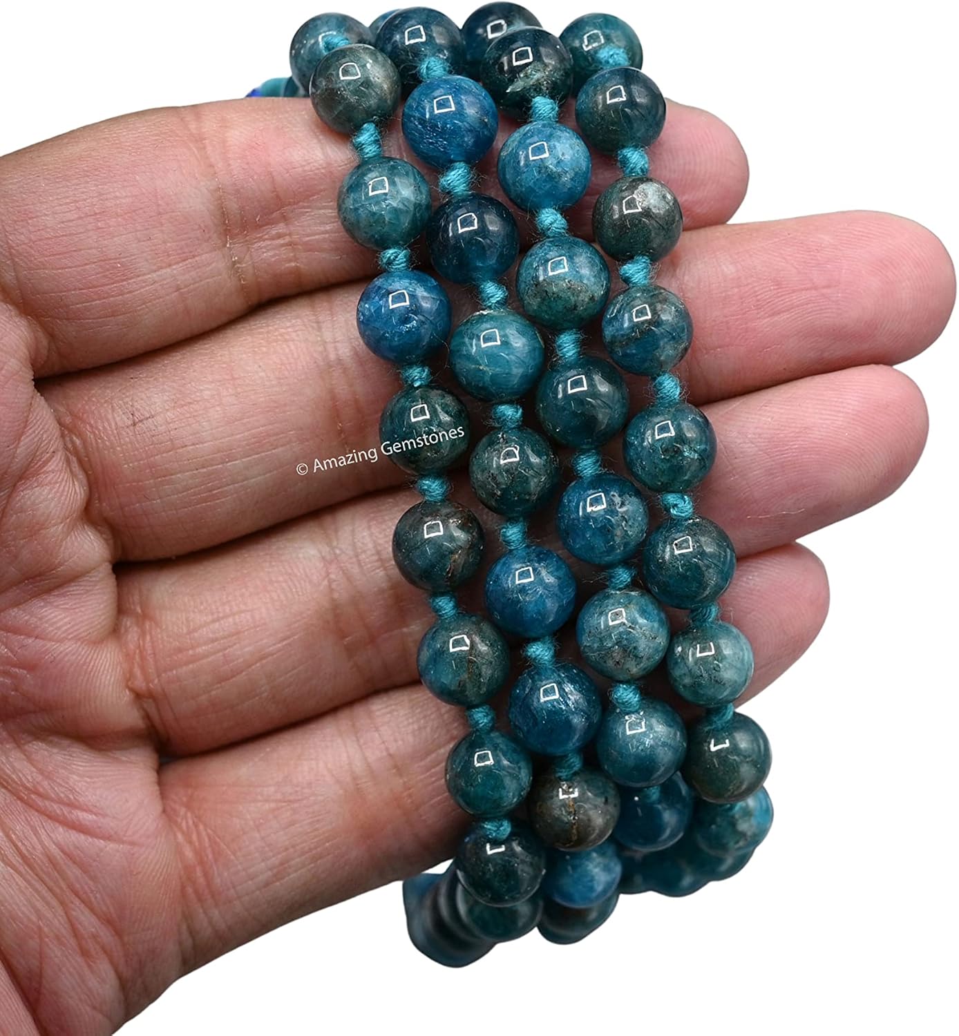Amazing Gemstone 108 Beads Handmade Mala (Knotted, Rudraksha) - Colors B