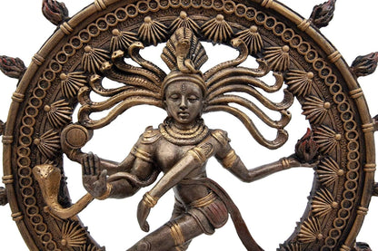 Ebros Gift 9" Tall Hindu Shiva Nataraja by Fire Wheel Statue Lord of The Dance Cosmic Dancer God Statuette Sanskrit Hinduism Supreme Deity Altar Eastern Enlightenment Yoga Figurine
