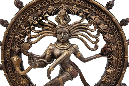 Ebros Gift 9" Tall Hindu Shiva Nataraja by Fire Wheel Statue Lord of The Dance Cosmic Dancer God Statuette Sanskrit Hinduism Supreme Deity Altar Eastern Enlightenment Yoga Figurine