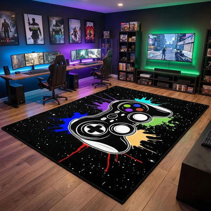 Game Controller Rugs for Bedroom Boys Living Room Gamer Gamepad Red Carpets Floor Mat Player Indoor Mats Gaming Art Design Home Decor Crystal Doormat Yoga Mats 3'x5'