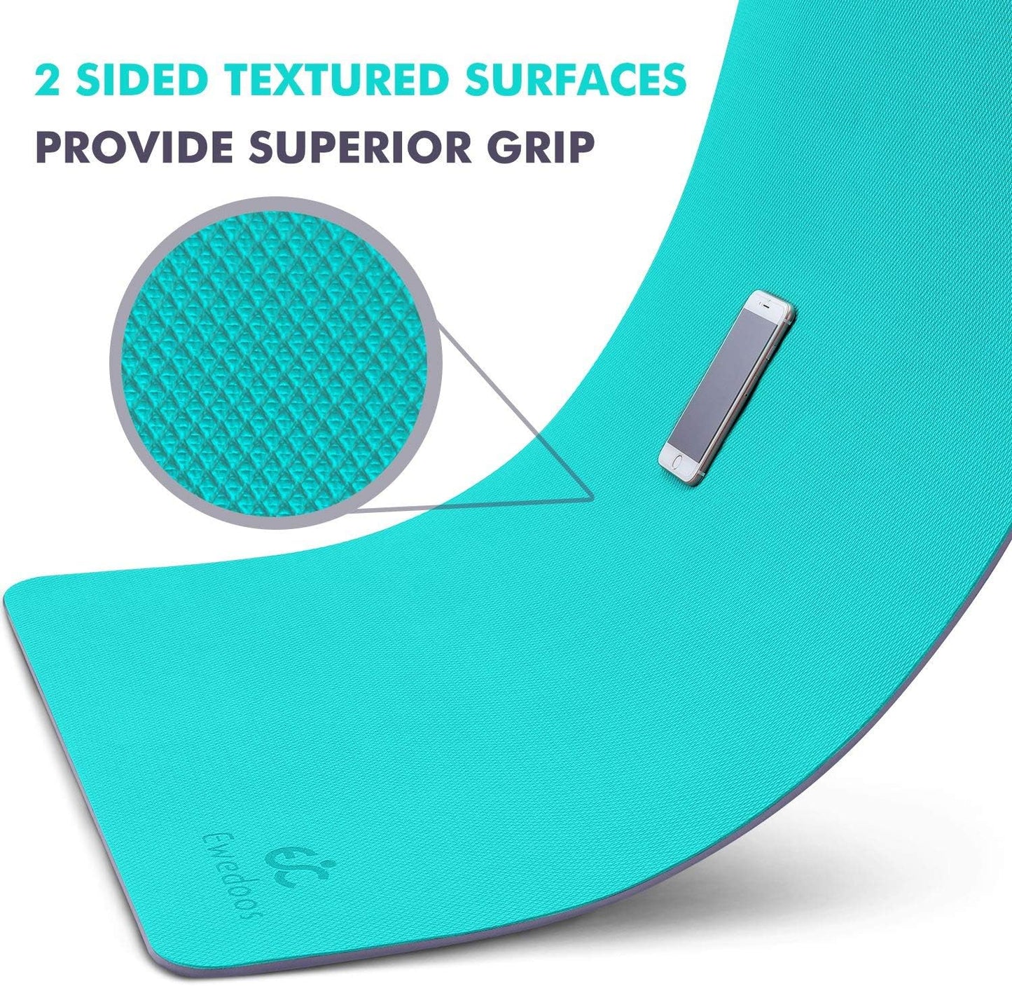 Ewedoos Eco Friendly Yoga Mat Thick TPE Yoga Mat Non Slip Yoga Mats Anti-tear Exercise Workout Mat for Women Men Kids Yoga, Pilates and Fitness