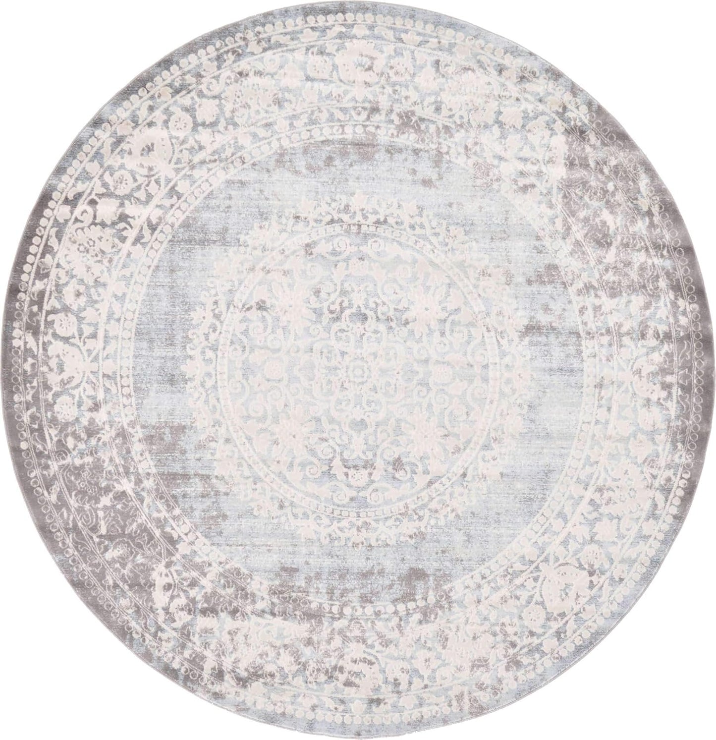 Unique Loom New Classical Collection Area Rug - Olwen (4'Round, Purple/ Gray)