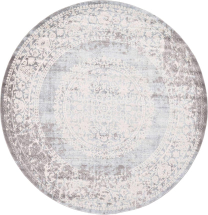 Unique Loom New Classical Collection Area Rug - Olwen (4'Round, Purple/ Gray)
