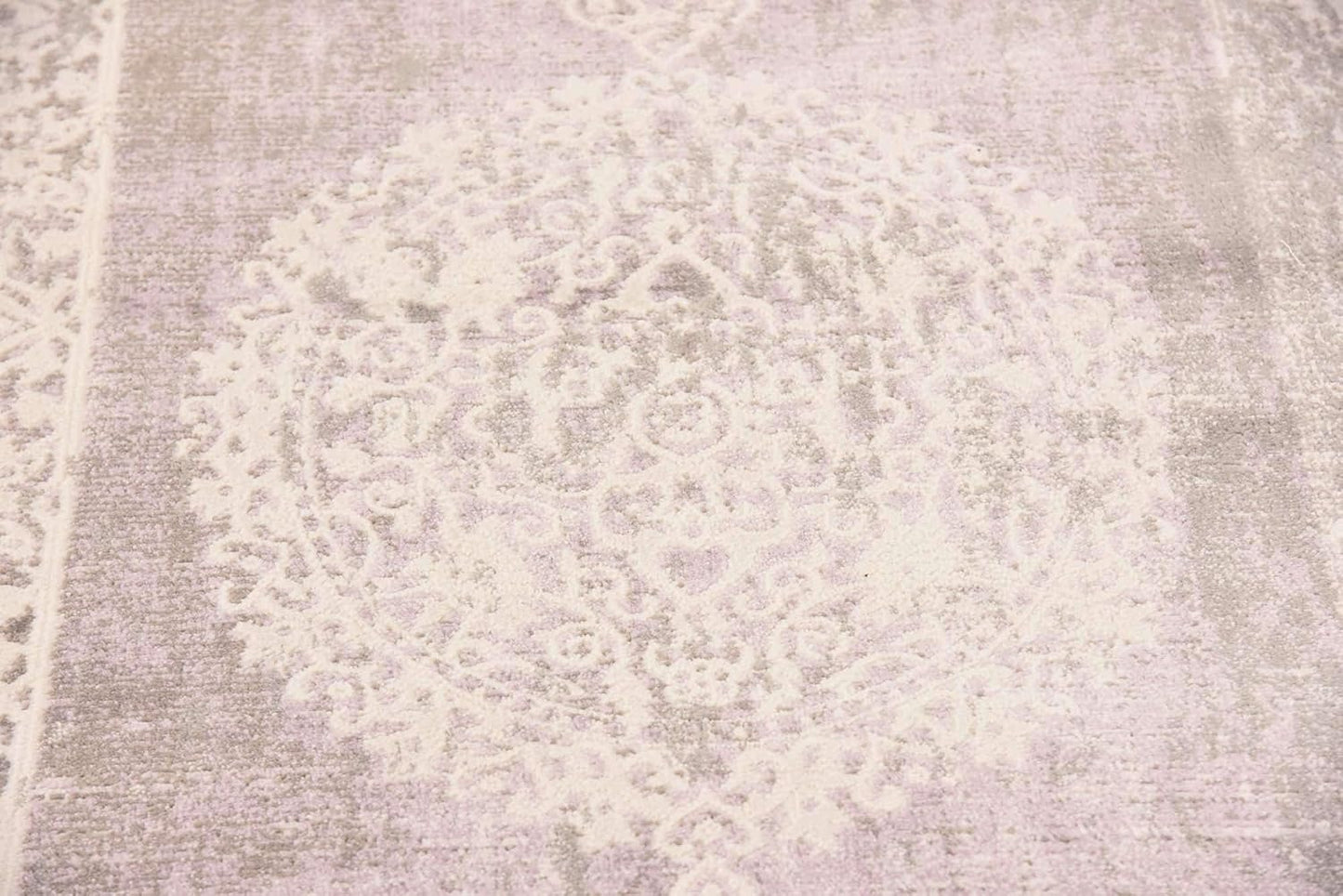 Unique Loom New Classical Collection Area Rug - Olwen (4'Round, Purple/ Gray)