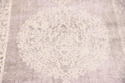 Unique Loom New Classical Collection Area Rug - Olwen (4'Round, Purple/ Gray)