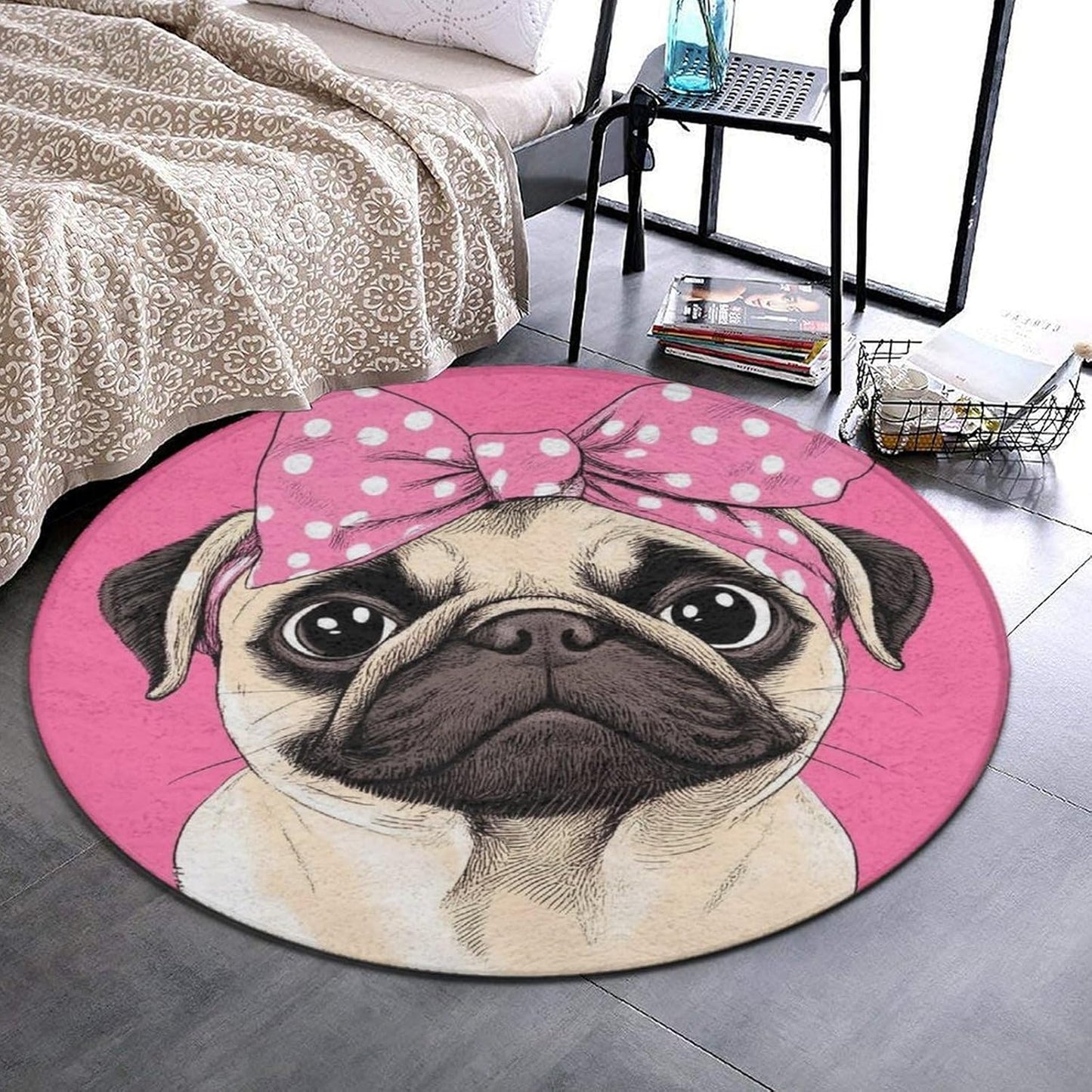 Room Sofa Yoga Soft Round Carpet, Home Decor Non Slip Kitchen Office Circle Rug, Machine Washable Modern Round Area Rug Beach Turtles, 60inch