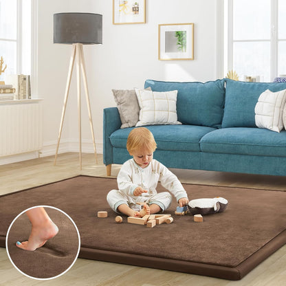Baby Play Mat for Floor Nursery Rug Muscle Mat Area Rug Playroom Rug 79"x110" Playpen Mat Memory Foam 1.3" Thick Crawling Mat For Babies,Toddlers, Infants, Kids,Grey