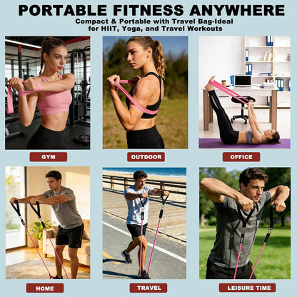 Home Workout Pilates Kit for Women, Better me Pilates Ring and Ball Set Essentials Equipment, with 5 Resistance Bands, Massager Roller, Yoga Starter Accessories for Toning Arms, Thighs & Core
