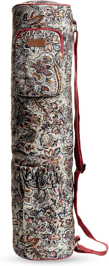 Maison d' Hermine Yoga Mat bag, Cylindrical bag for Woman&Men, yoga mat Bag &Adjustable shoulder straps Yoga Mat Carrier Bag with Drawstring Water Bottle Pocket and zipper pocket Easter Gifts