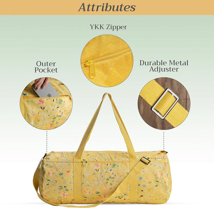 Maison d' Hermine Yoga Mat bag, Cylindrical bag for Woman&Men, yoga mat Bag &Adjustable shoulder straps Yoga Mat Carrier Bag with Drawstring Water Bottle Pocket and zipper pocket Easter Gifts