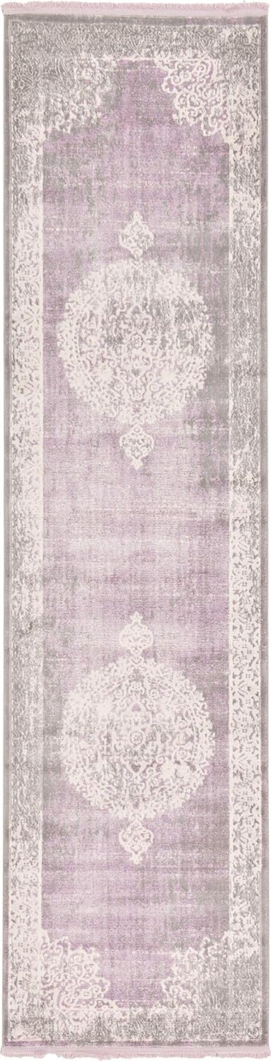 Unique Loom New Classical Collection Area Rug - Olwen (4'Round, Purple/ Gray)