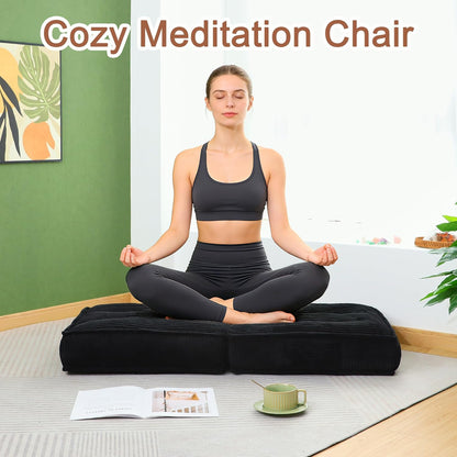 Adjustable Floor Chair with Back Support, 6-Position, Folding Japanese Meditation Tatami Chair, Comfy Gaming Chairs for Adults, Accent Sofa Reading Chairs, Living Room, Bedroom, Coffee