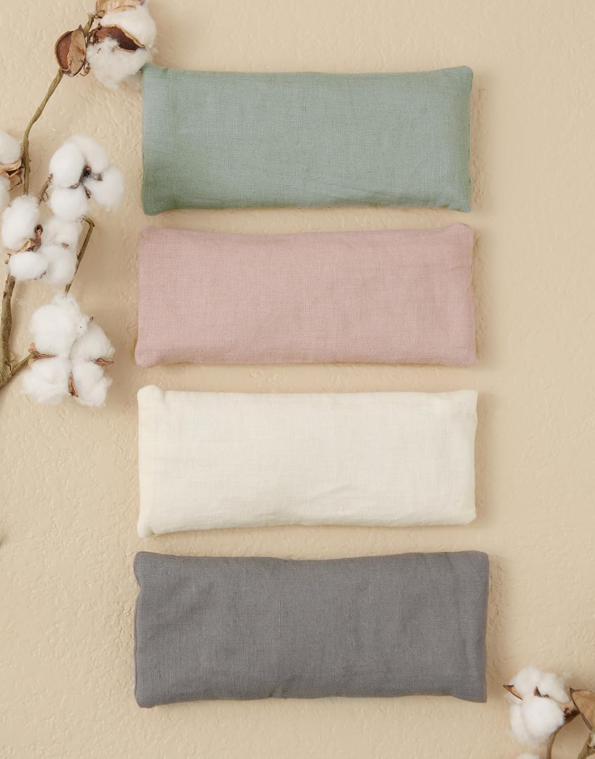 Bucky Linen Hot & Cold Eye Pillow, Natural Buckwheat Filling, Gray, 8x3.5-inch