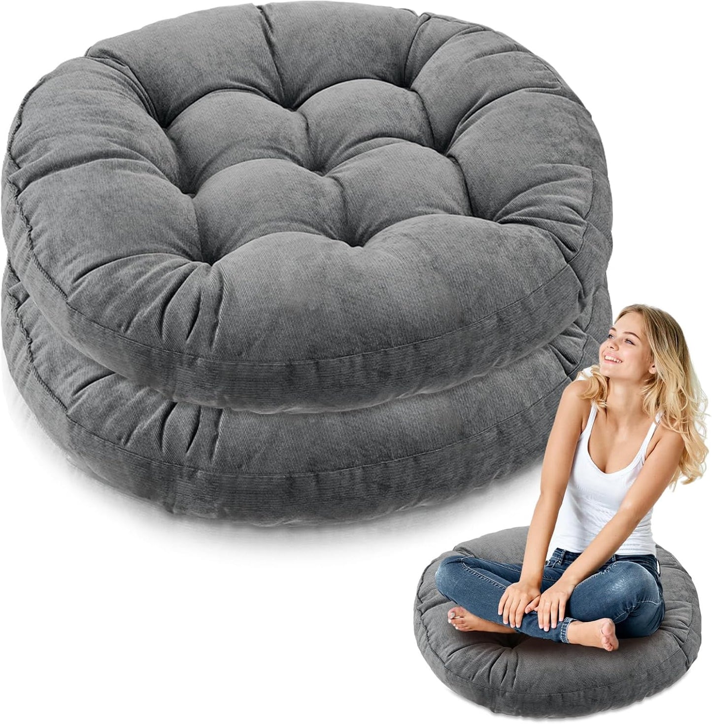 Jerify Floor Pillow Cushions Large Round Square Large Meditation Floor Pillow for Classroom Adult Meditation Picnic Party Seating Learning Daycare School(Square,Mixed Colors,4 Pcs)
