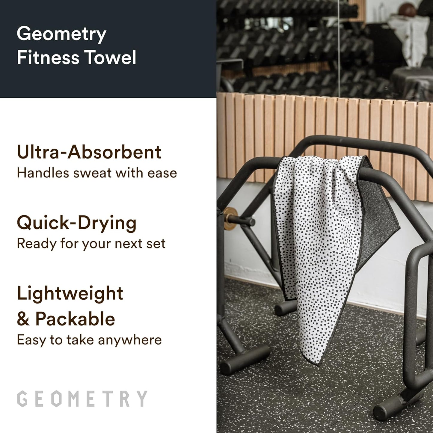 GEOMETRY Gym Towel for Working Out - Compact & Quick Dry, Super Absorbent Microfiber Sweat Towel - Premium Microfiber for Gym - Zig, 16" x 30", 1 Piece