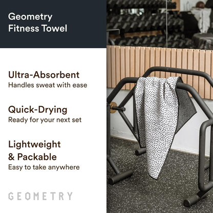 GEOMETRY Gym Towel for Working Out - Compact & Quick Dry, Super Absorbent Microfiber Sweat Towel - Premium Microfiber for Gym - Zig, 16" x 30", 1 Piece