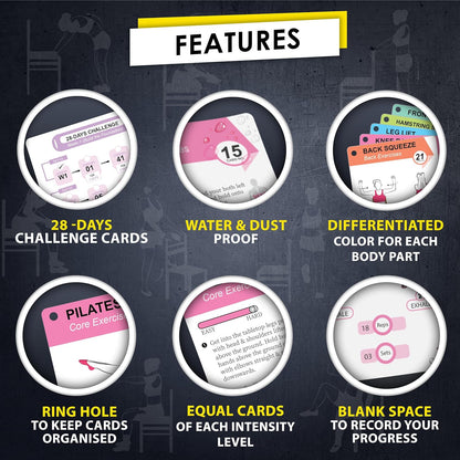Flexies Chair Yoga Workout Cards – 58 Seated Exercise Cards for Beginners & Seniors | 28 Day Chair Workout Chart for Weight Loss, Strength, Flexibility & Balance