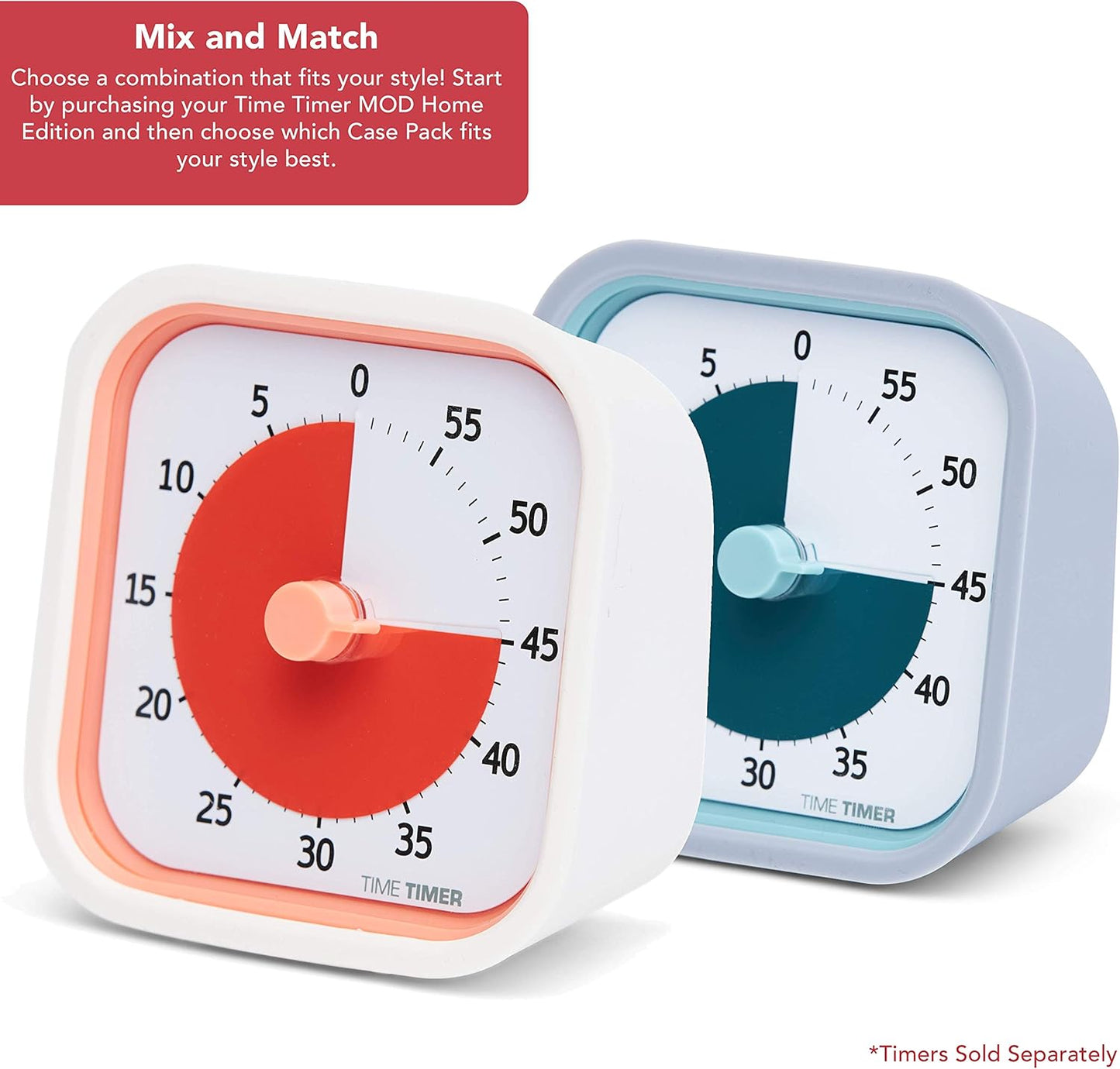 TIME TIMER Home MOD – 60-Minute Visual Timer, Home Edition, Silent Operation, for Homeschool Supplies, Study, Office & Meetings (Fern Green)