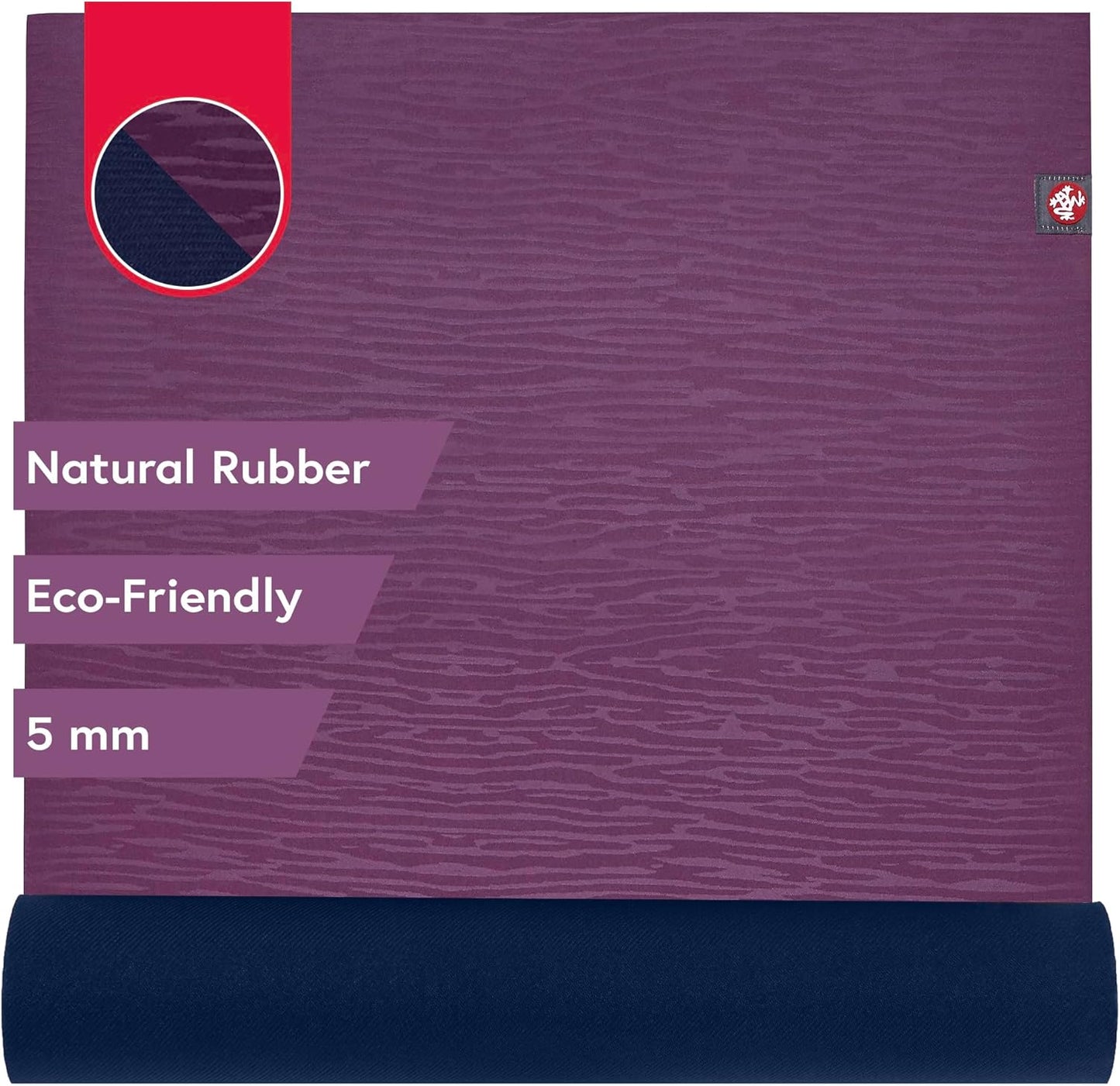 Manduka eKO Yoga Mat - Natural Rubber | Eco-Friendly | Soft Textured Surface| Natural Next-to-Skin Feel