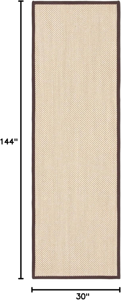 SAFAVIEH Area Rug 11x15 - Natural Fiber Collection - Large - Maize & Linen Color, Sisal, Woven Design with Border (NF141B) - Colors B